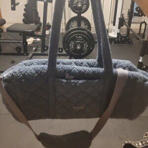 Vera Bradley navy fleece weekender bag